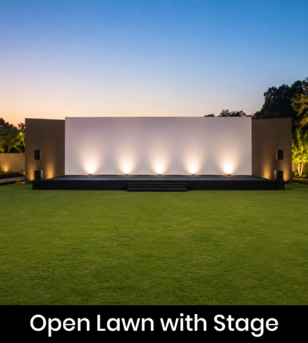 Open lawn with stage